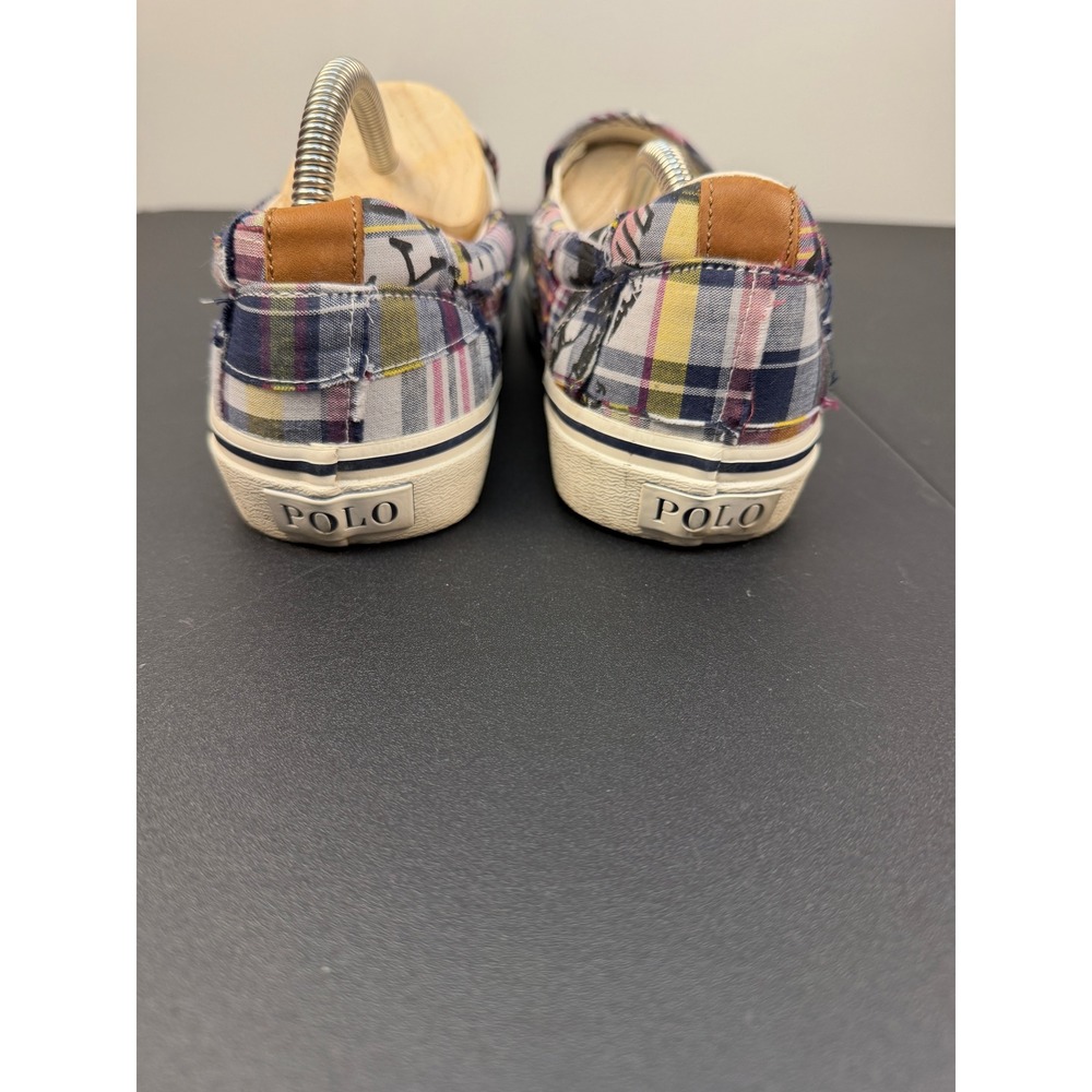 Polo Ralph Lauren Keaton Slip On Plaid Tiger Patchwork Shoes Mens Size 9 - Picture 8 of 13